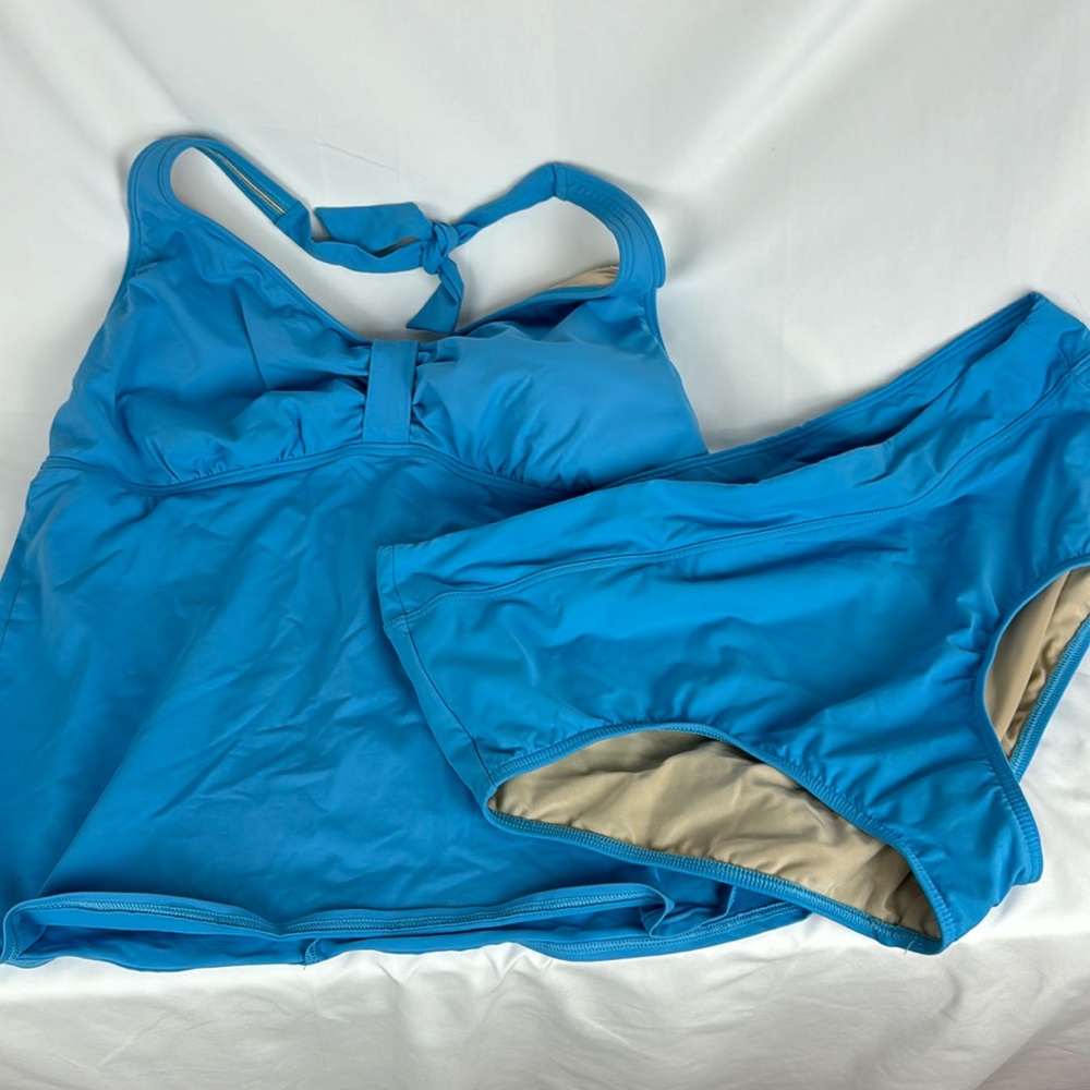 Lands End Tankini set in south sea blue